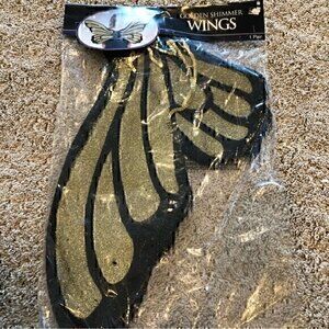 Glittery black and gold butterfly wings